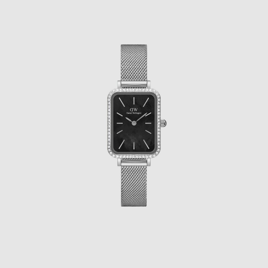 Đồng Hồ Dw Daniel Wallington Quadro Lumine Bezel Sterling Black Mop Nữ Xám Đen 20x26mm